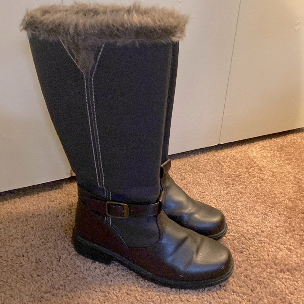 Judith Sport Women’s Brown Boots W/ Zipper Fur Lined Size 8, Waterproof